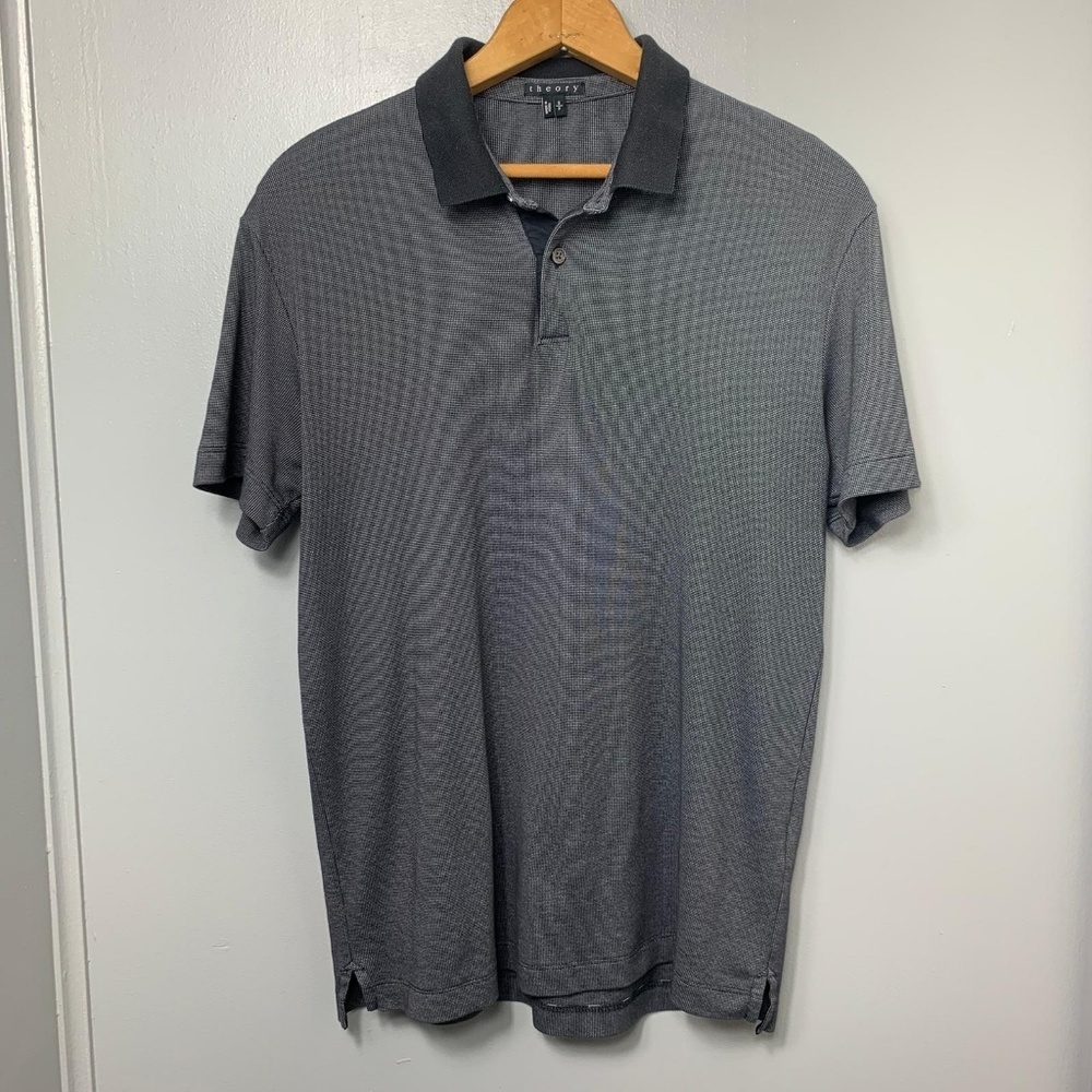THEORY Black Short Sleeve Polo Shirt